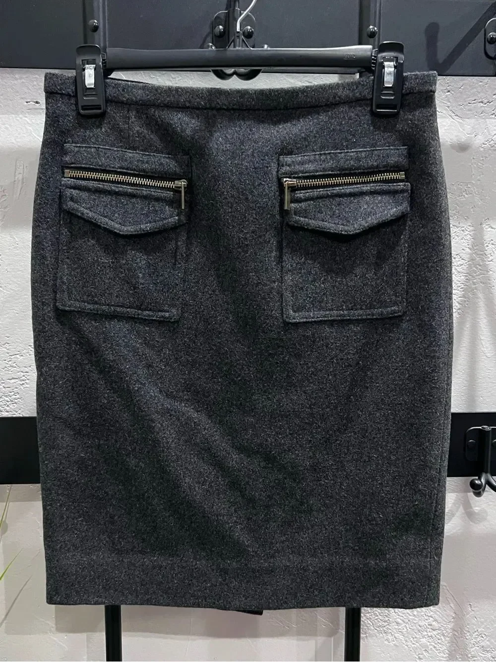 J.Crew Wool Pencil Skirt Charcoal Grey Size 0